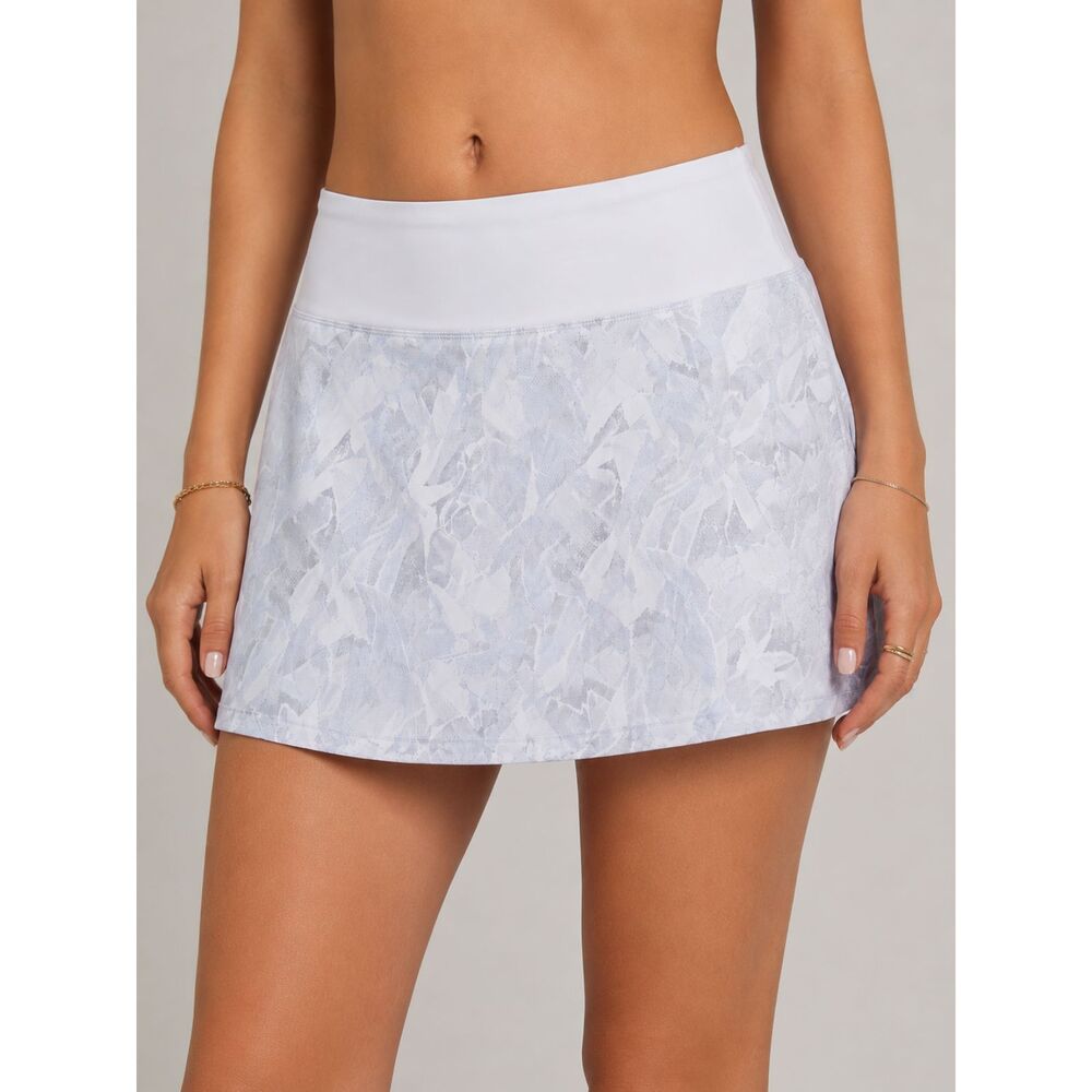 Lululemon White Gray Abstract Print Tennis Golf Skort Size 8 Athletic Skirt